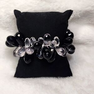 Black And Clear Elastic Bracelet